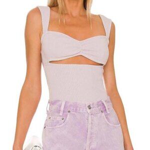 AGOLDE Light Purple Isla Cutout Ribbed Tank Top size 4
